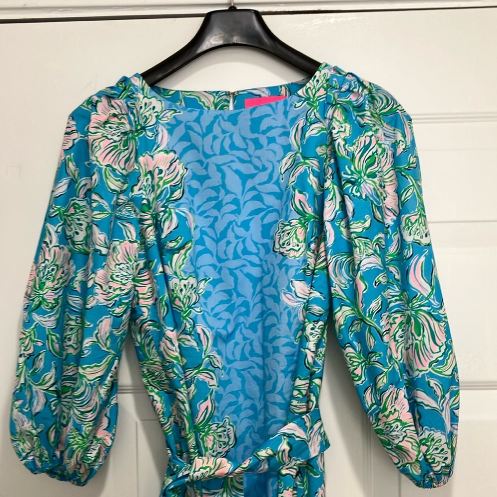 Floral Blue and Green Dress